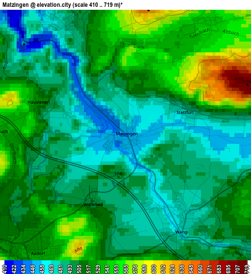 Matzingen elevation map