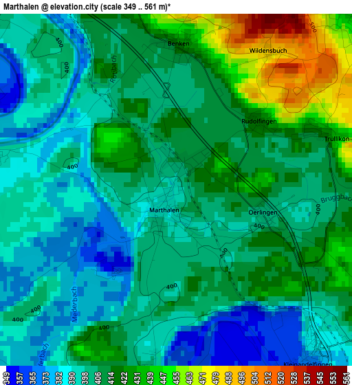 Marthalen elevation map