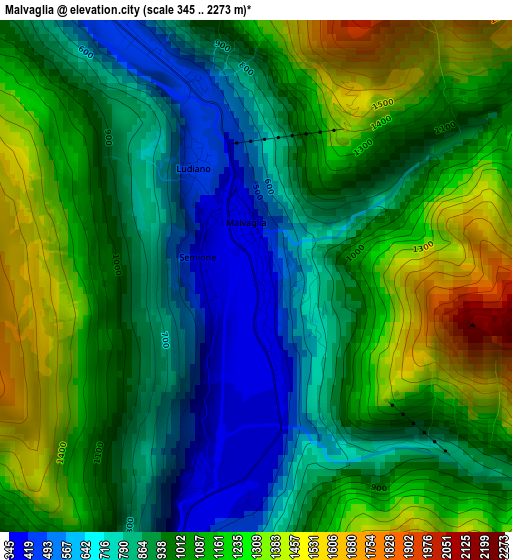 Malvaglia elevation map