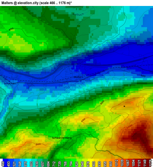 Malters elevation map