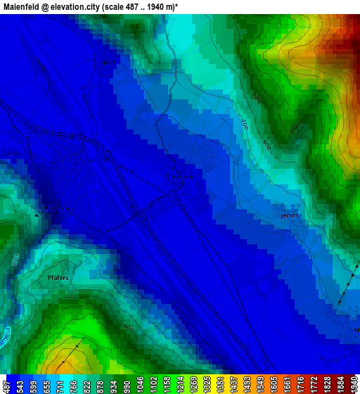 Maienfeld elevation map