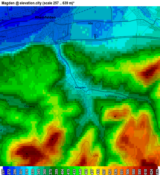 Magden elevation map