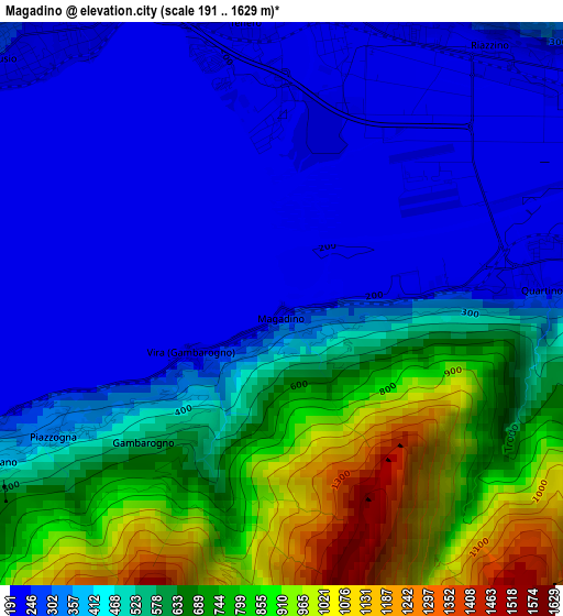 Magadino elevation map