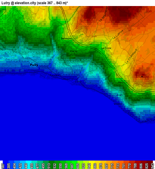 Lutry elevation map