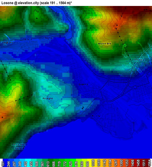 Losone elevation map