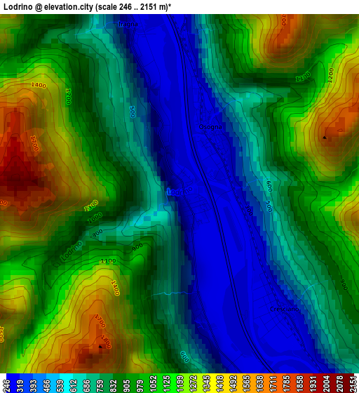 Lodrino elevation map