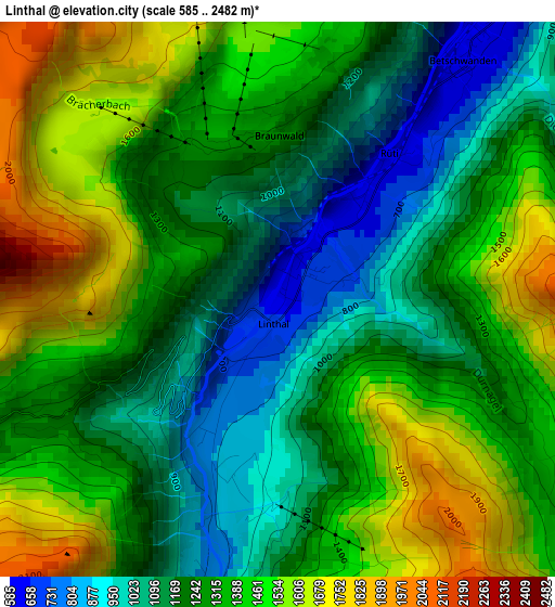 Linthal elevation map