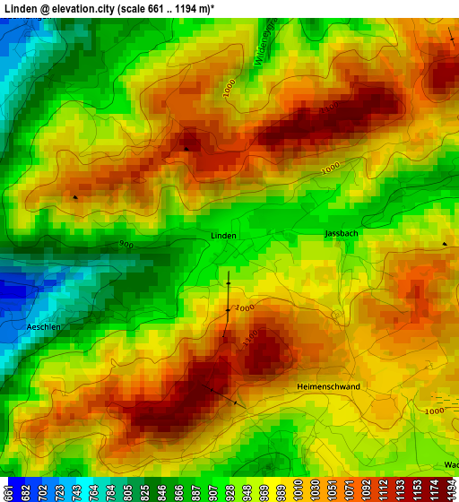 Linden elevation map