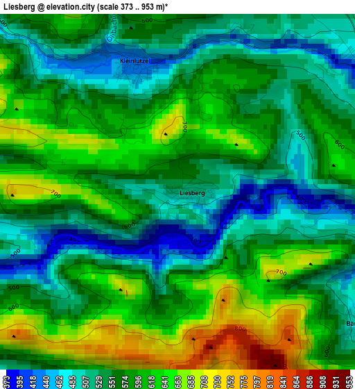 Liesberg elevation map