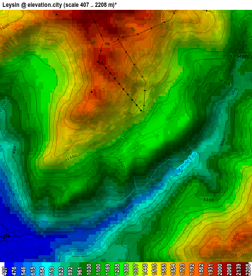 Leysin elevation map