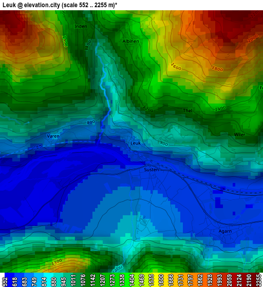 Leuk elevation map