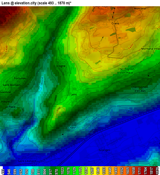 Lens elevation map