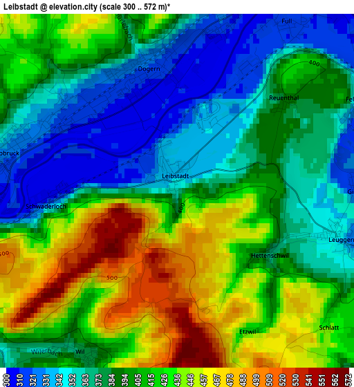 Leibstadt elevation map