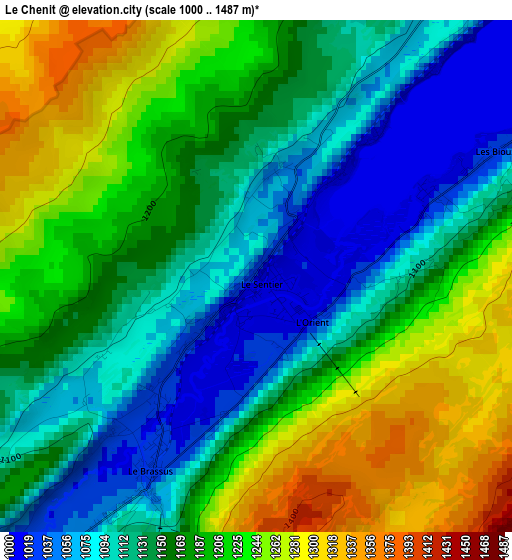 Le Chenit elevation map