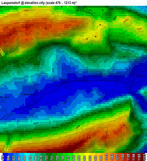 Laupersdorf elevation map