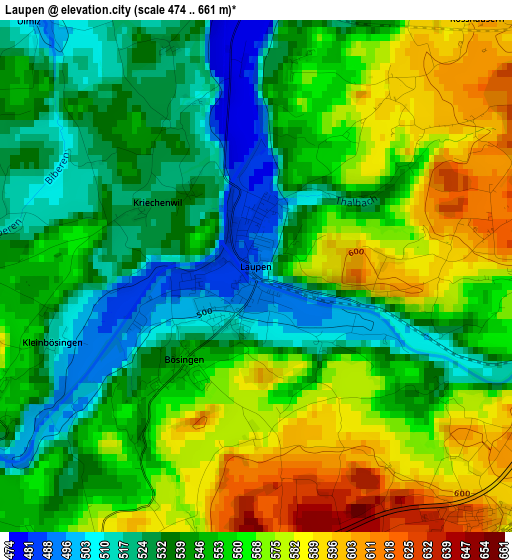 Laupen elevation map