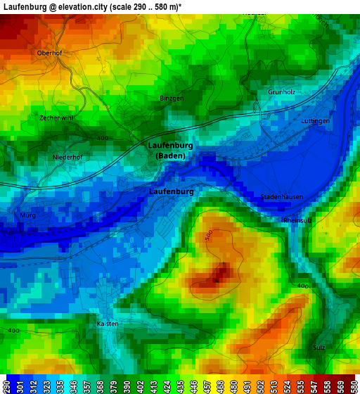 Laufenburg elevation map