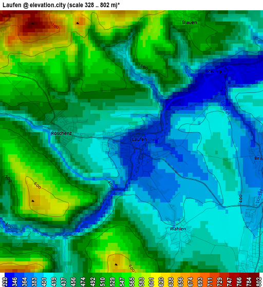 Laufen elevation map