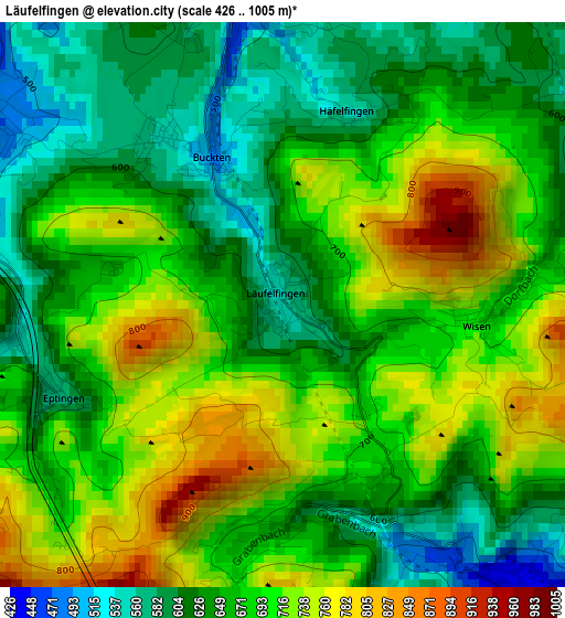 Läufelfingen elevation map