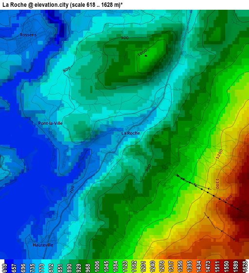 La Roche elevation map