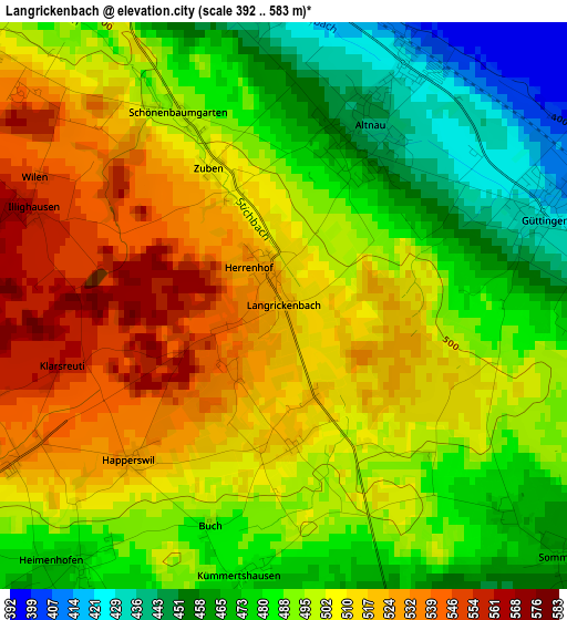 Langrickenbach elevation map