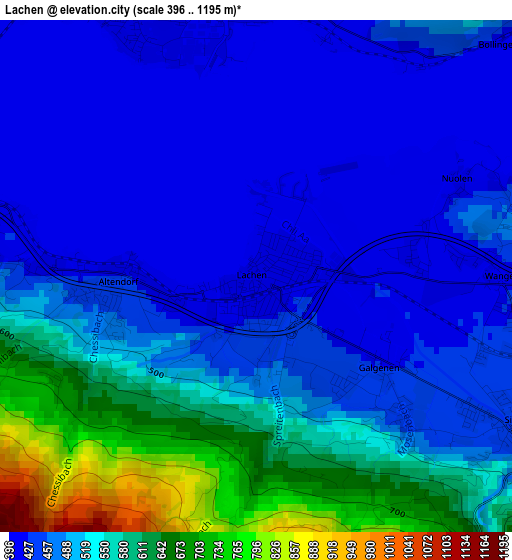 Lachen elevation map