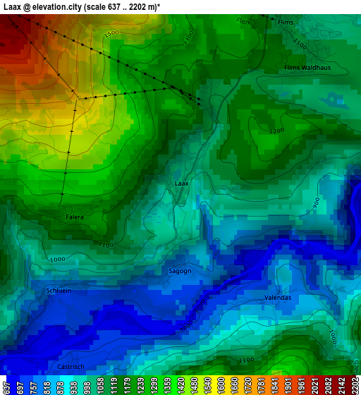 Laax elevation map