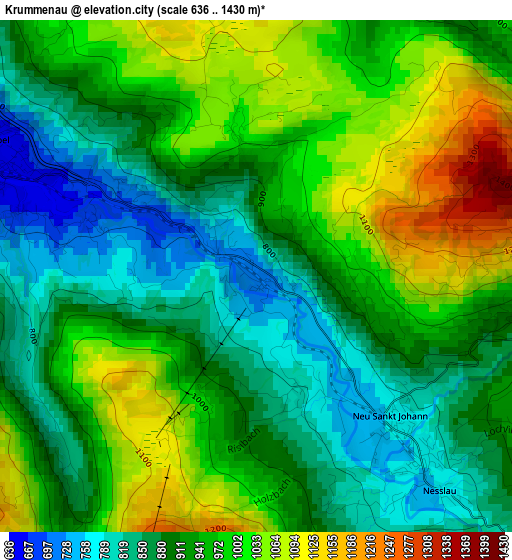 Krummenau elevation map