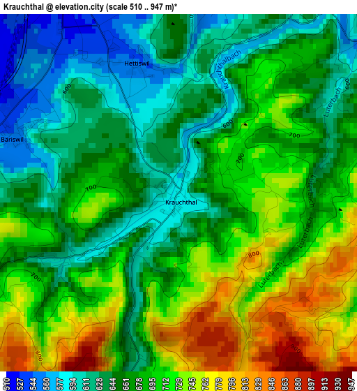 Krauchthal elevation map