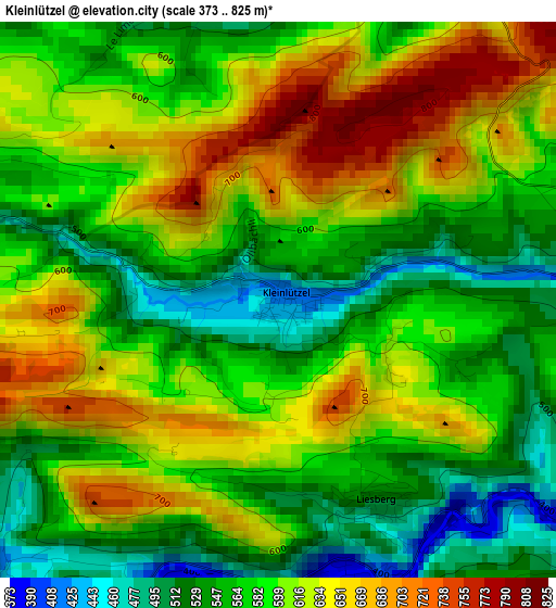 Kleinlützel elevation map