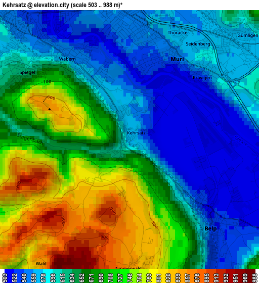 Kehrsatz elevation map