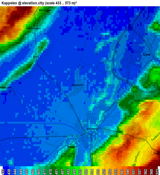 Kappelen elevation map