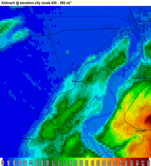 Kallnach elevation map