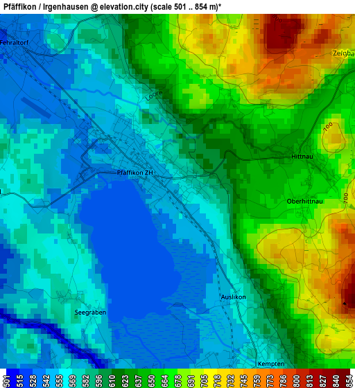 Pfäffikon / Irgenhausen elevation map