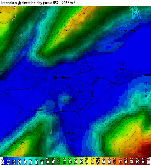 Interlaken elevation map