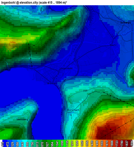 Ingenbohl elevation map