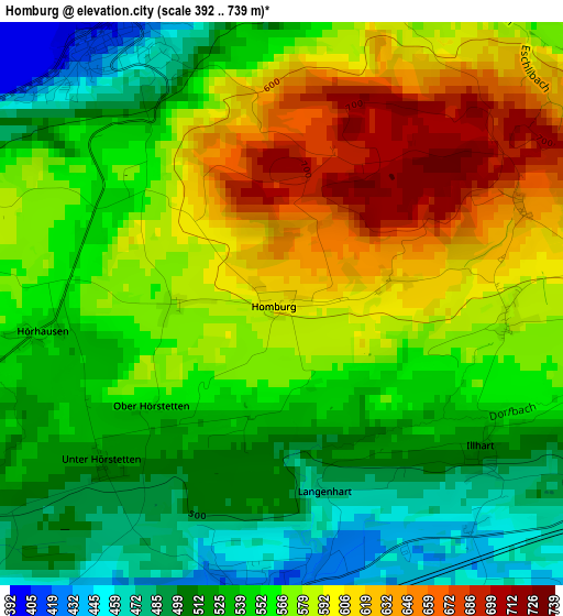 Homburg elevation map