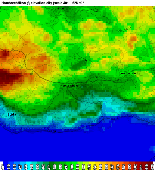 Hombrechtikon elevation map