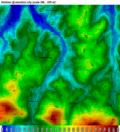 Hölstein elevation map