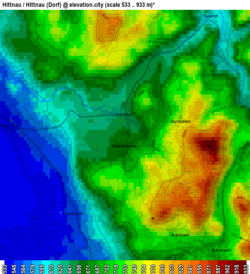 Hittnau / Hittnau (Dorf) elevation map