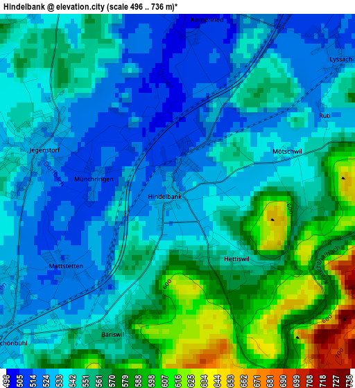 Hindelbank elevation map