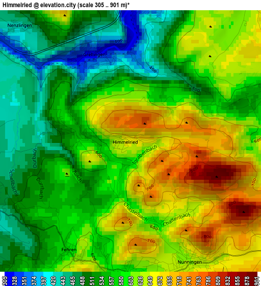 Himmelried elevation map