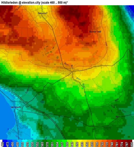 Hildisrieden elevation map