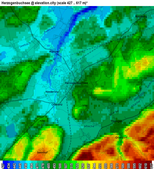 Herzogenbuchsee elevation map