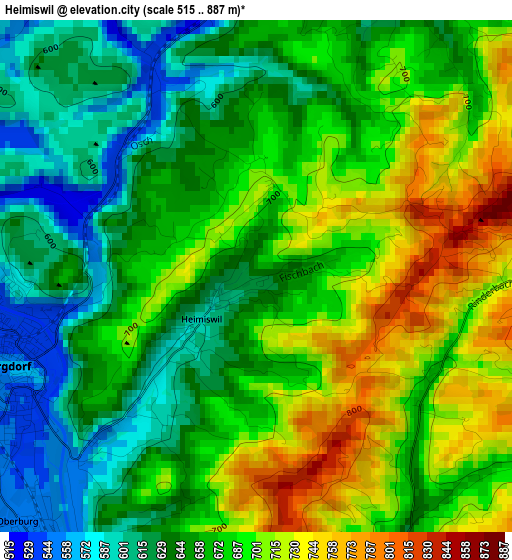 Heimiswil elevation map