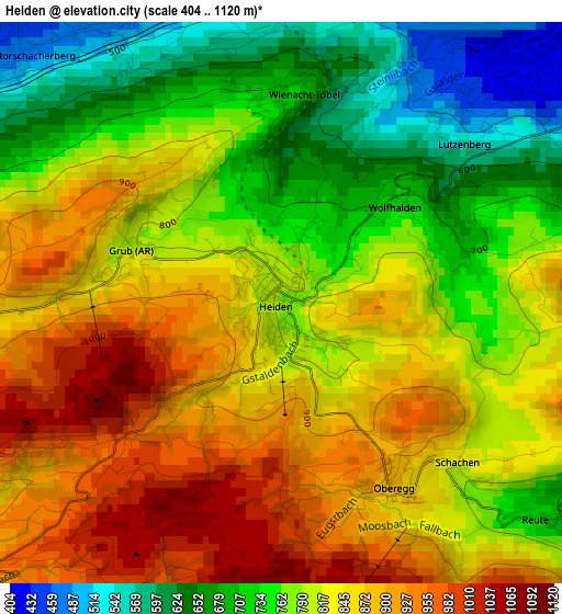 Heiden elevation map