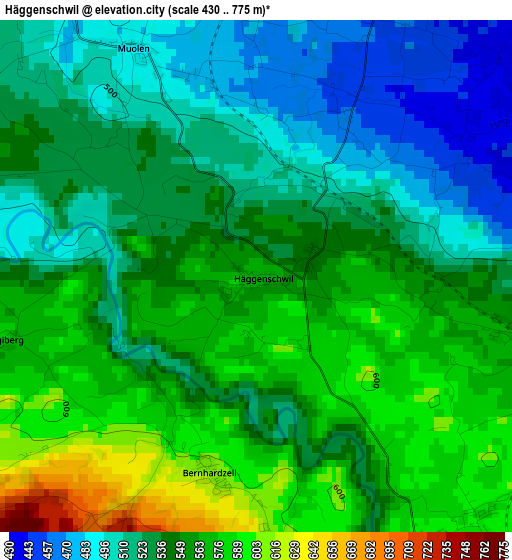 Häggenschwil elevation map