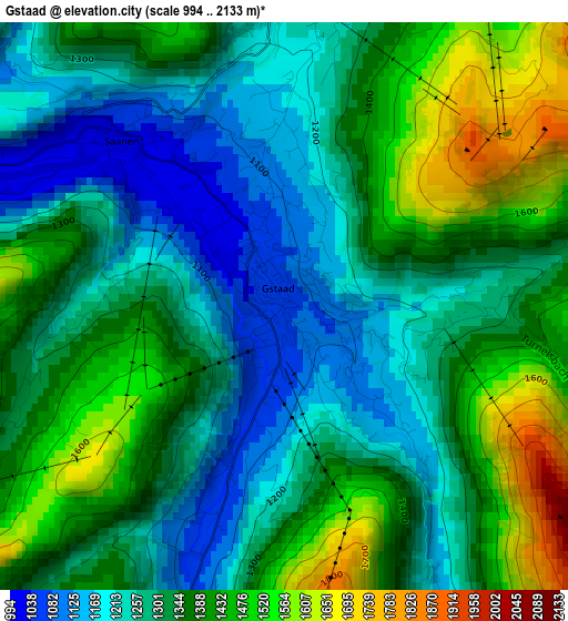 Gstaad elevation map