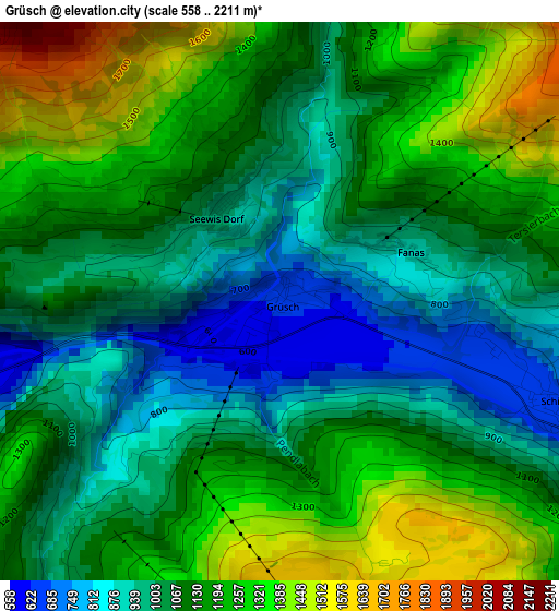 Grüsch elevation map