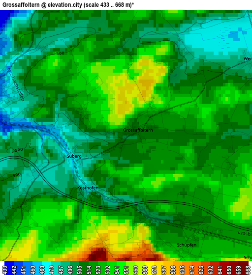 Grossaffoltern elevation map